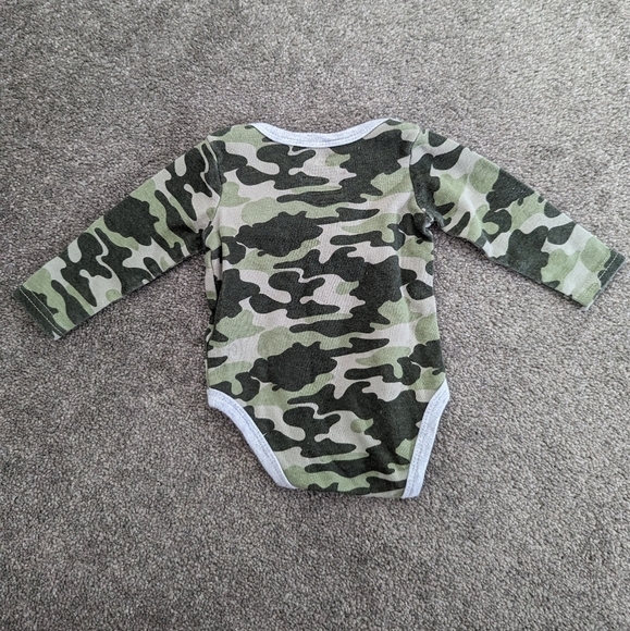 Camouflage pants and long sleeve onesie set cotton 0-3 months - Picture 4 of 6